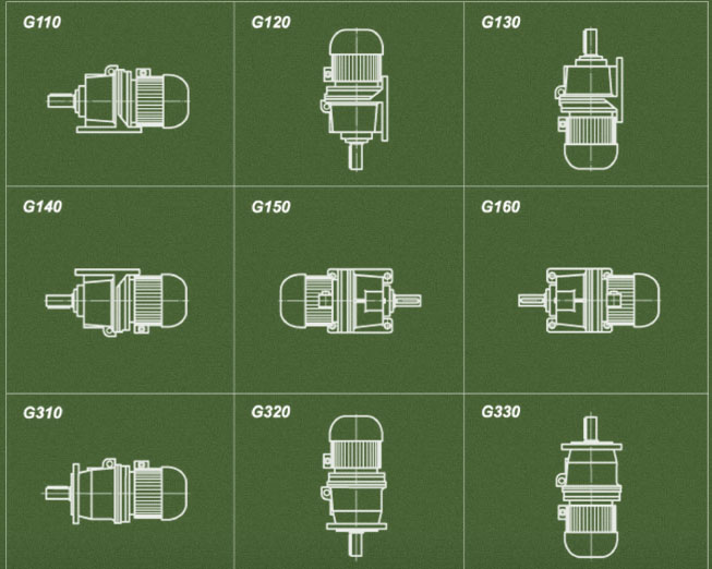 Конструктивное исполнение мотор-редукторов типа 3МП-31,5, 40, 50, 63